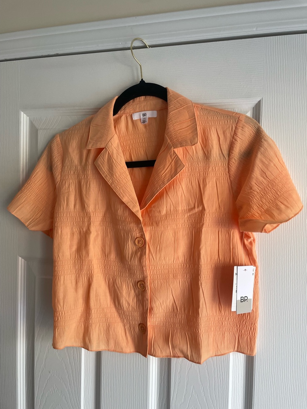 BNWT Nordstrom BP Short-Sleeve Button Front Blouse